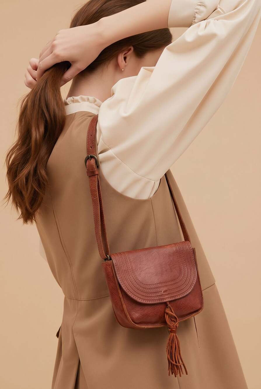 Lucky Brand Vall Leather Crossbody Bag with Tassel - Picture 1 of 8